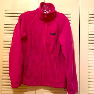Columbia Women’s Benton Springs Fleece Jacket Zip Up; Like New; Fuchsia Pink; M